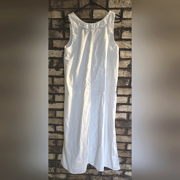 C - Nwt DKNY white linen midi length dress - Picture 2 of 5